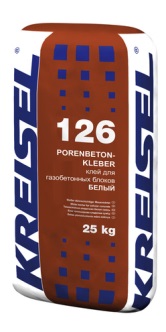 Клей для газобетона KREISEL 126 PORENBETON KLEBER WEISS, 25 кг фото 0